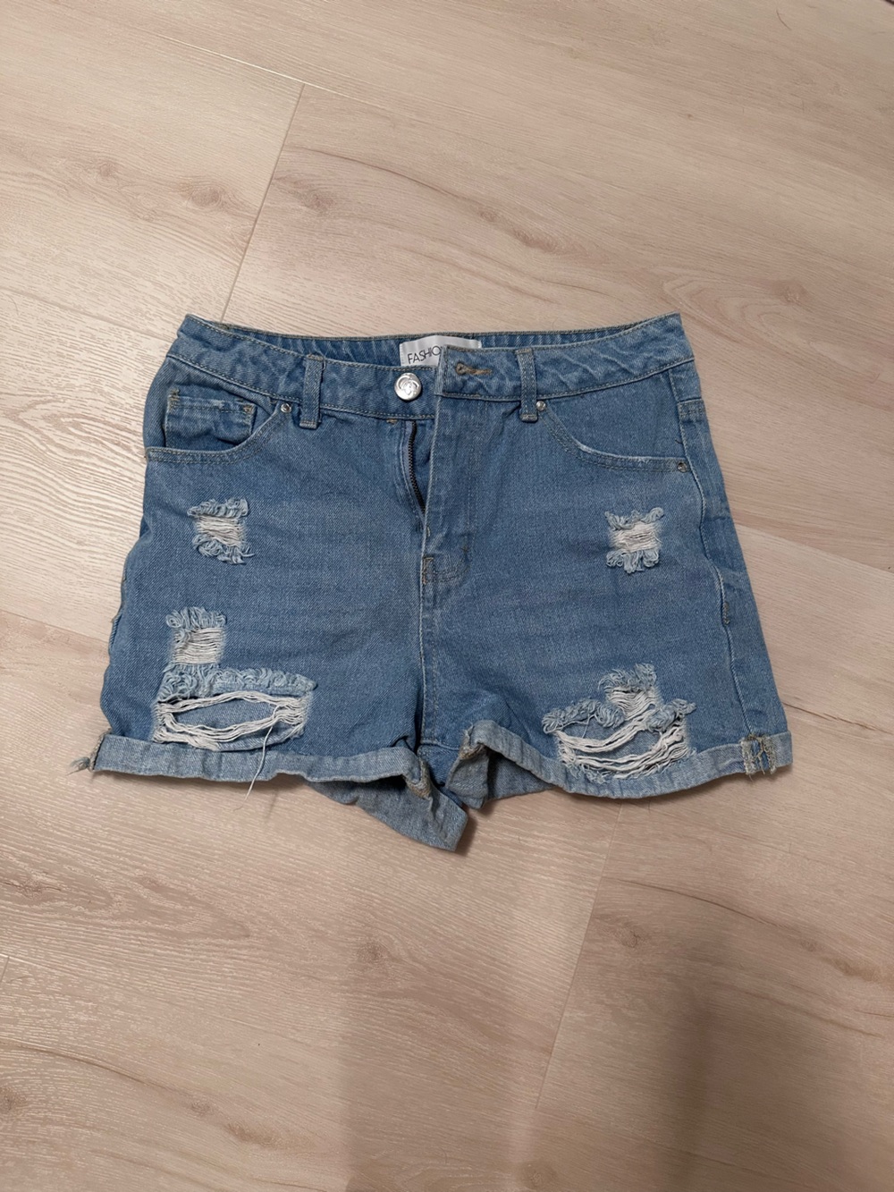 Distressed Jean shorts